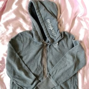 American Eagle Hooded Full Zip Sweater